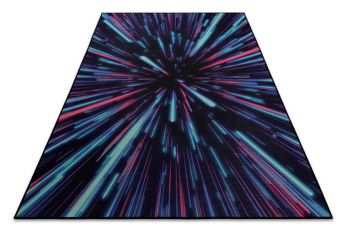FLACHWEBETEPPICH  Wohnzimmer 160/230 cm Neon Horizon Blau, Rot, Schwarz rechteckig  - Blau/Rot, Basics, Kunststoff/Textil (160/230cm) - WECON HOME