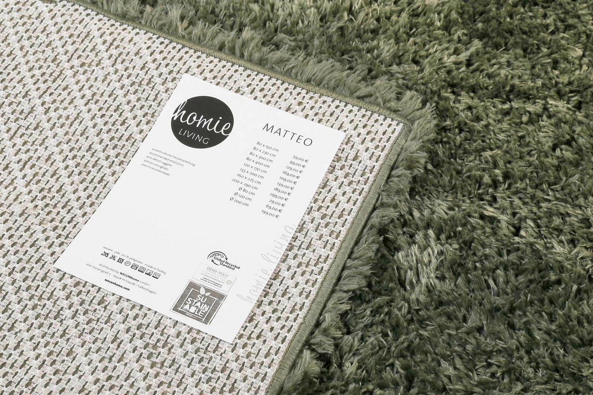 LÄUFER 80/230 cm Matteo  - Waldgrün, KONVENTIONELL, Textil (80/230cm) - WECON HOME