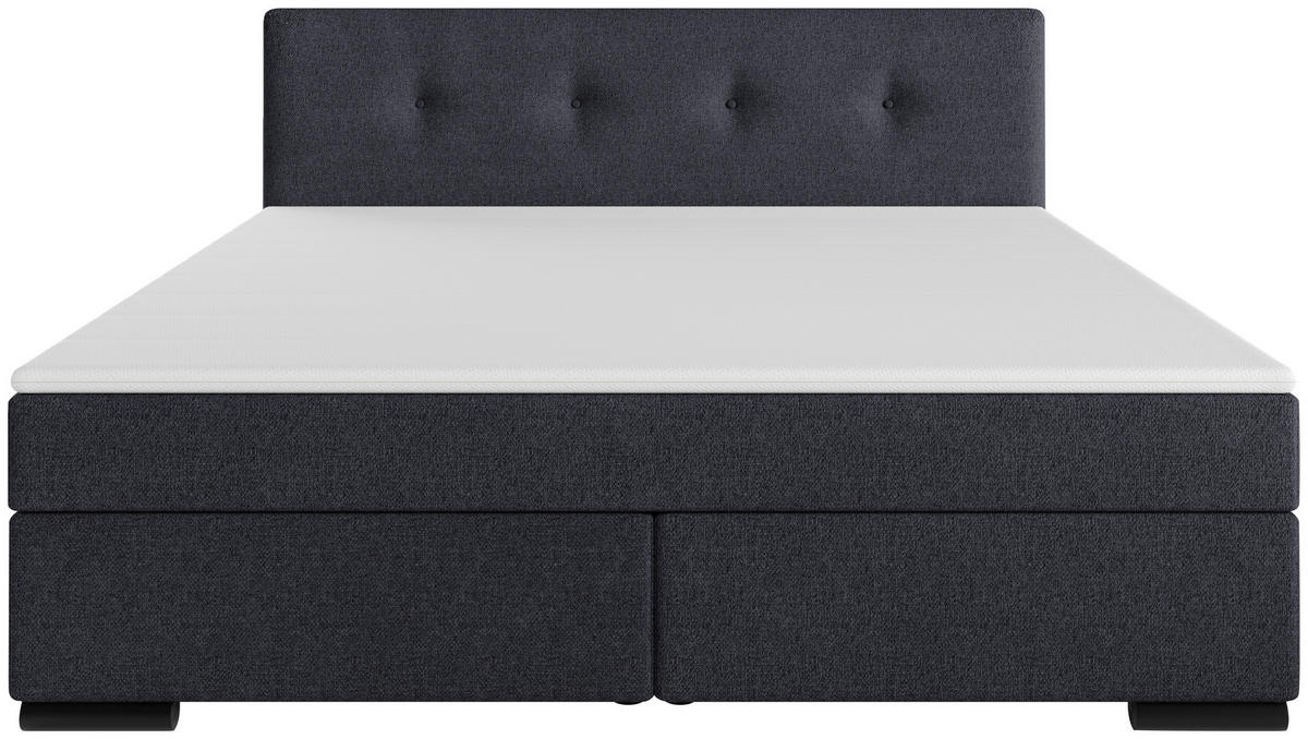 BOXSPRINGBETT 160/200 cm  in Anthrazit  - Anthrazit/Schwarz, MODERN, Karton/Holz (160/200cm) - MID.YOU
