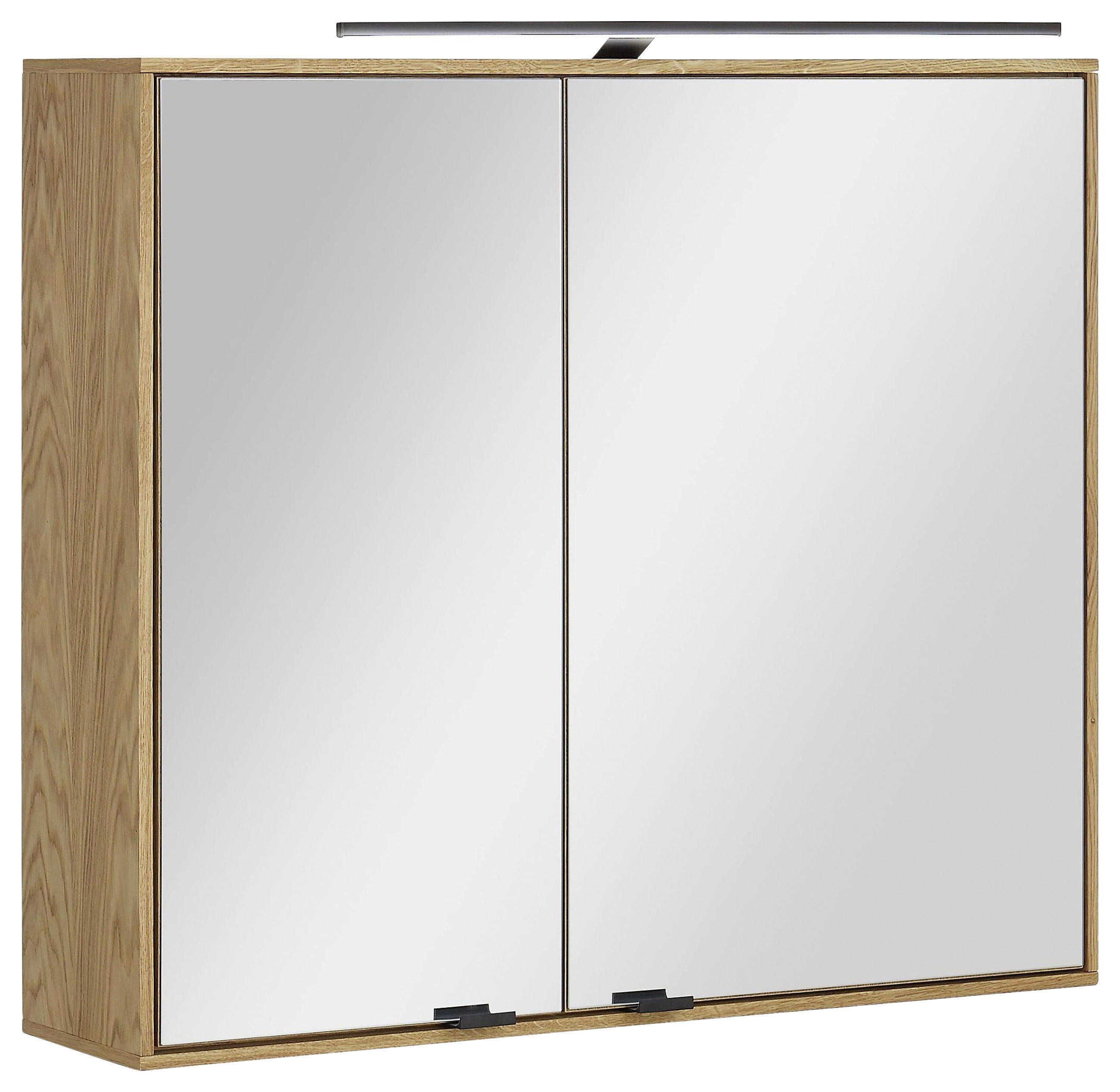 SPIEGELSCHRANK 80/70/20 cm  - Eichefarben/Silberfarben, KONVENTIONELL, Glas/Holz (80/70/20cm) - Linea Natura