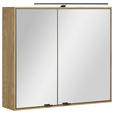 SPIEGELSCHRANK 80/70/20 cm  - Eichefarben/Silberfarben, KONVENTIONELL, Glas/Holz (80/70/20cm) - Linea Natura