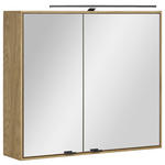 SPIEGELSCHRANK 80/70/20 cm  - Eichefarben/Silberfarben, KONVENTIONELL, Glas/Holz (80/70/20cm) - Linea Natura
