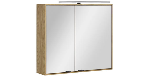 SPIEGELSCHRANK 80/70/20 cm  - Eichefarben/Silberfarben, KONVENTIONELL, Glas/Holz (80/70/20cm) - Linea Natura
