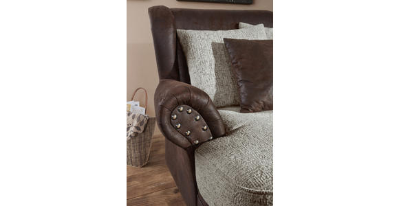 XXL-SESSEL - Dunkelbraun/Graubraun, ROMANTIK / LANDHAUS, Holz/Textil (125/102/138cm) - Landscape