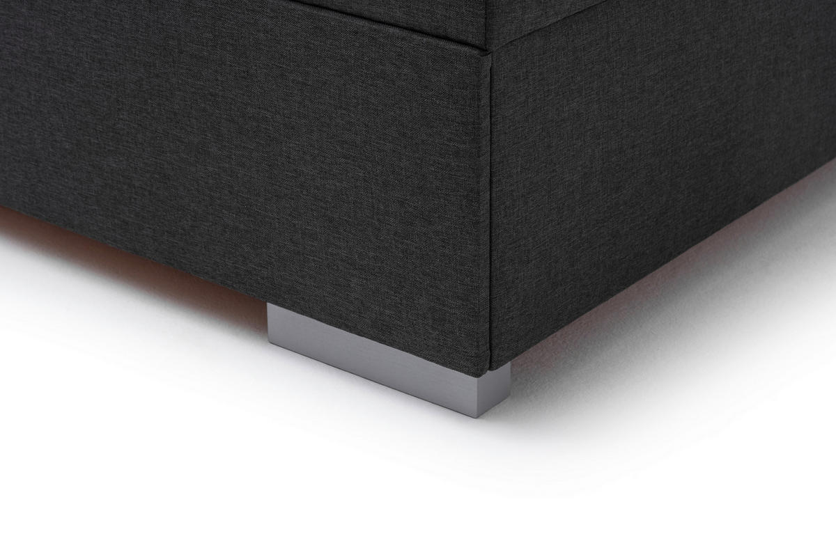 BOXBETT 180/200 cm  in Anthrazit  - Edelstahlfarben/Anthrazit, MODERN, Kunststoff/Textil (180/200cm) - Livetastic