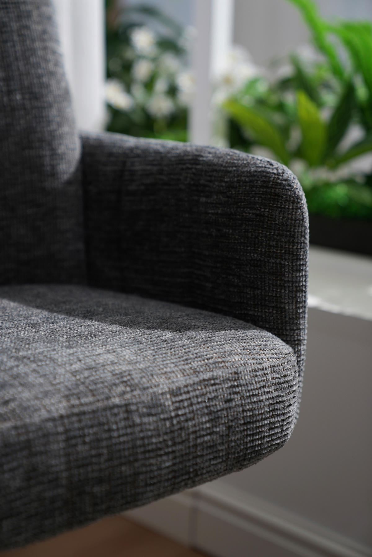 NASLANJAČ, les, kovina, tekstil temno siva  - temno siva/črna, Trendi, kovina/tekstil (58/86/64cm) - Livetastic