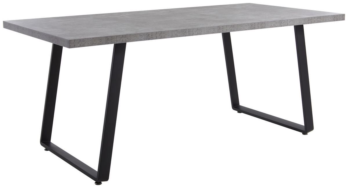 JEDILNA MIZA, siva  - siva/črna, Design, kovina/leseni material (160/90/76cm) - Carryhome