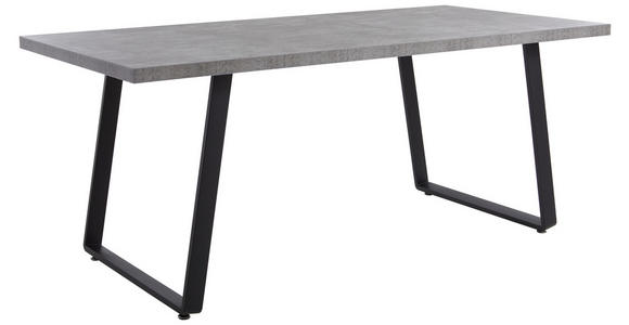 ESSTISCH 160/90/76 cm Metall, Holzwerkstoff Grau rechteckig  - Schwarz/Grau, Design, Holzwerkstoff/Metall (160/90/76cm) - Carryhome