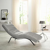 RELAXLIEGE SWING Mikrofaser Grau  - Schwarz/Grau, Design, Textil/Metall (65/65-95/171cm) - Livetastic