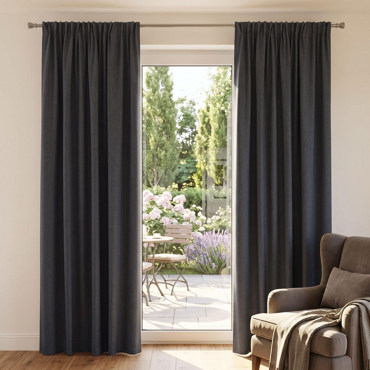 THERMOVORHANG ESKIMO blickdicht 135/245 cm   - Grau, KONVENTIONELL, Textil (135/245cm) - HOMEBasics