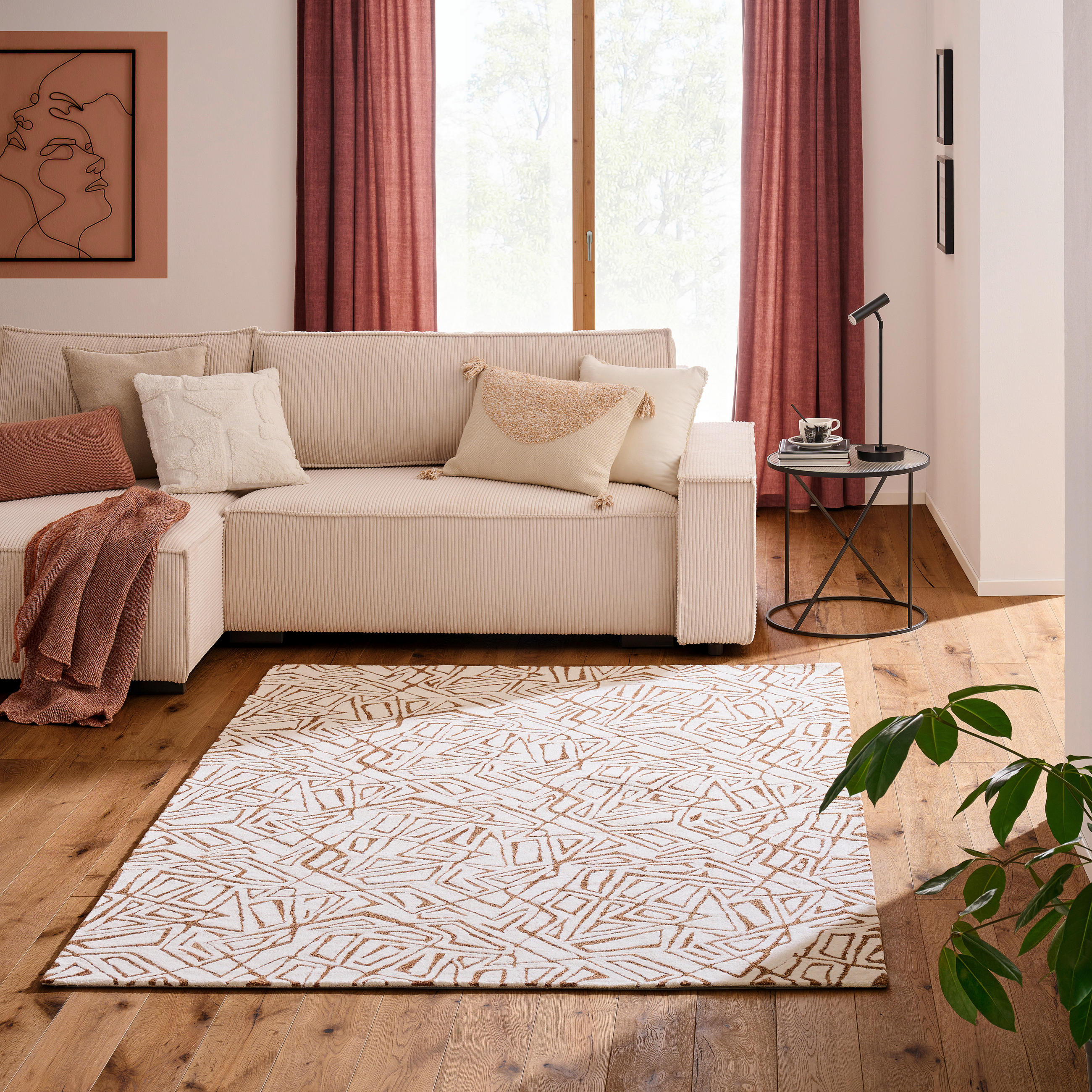 VLNĚNÝ KOBEREC, 130/190 cm, rezavá - rezavá, Trend, textil (130/190cm) - Novel