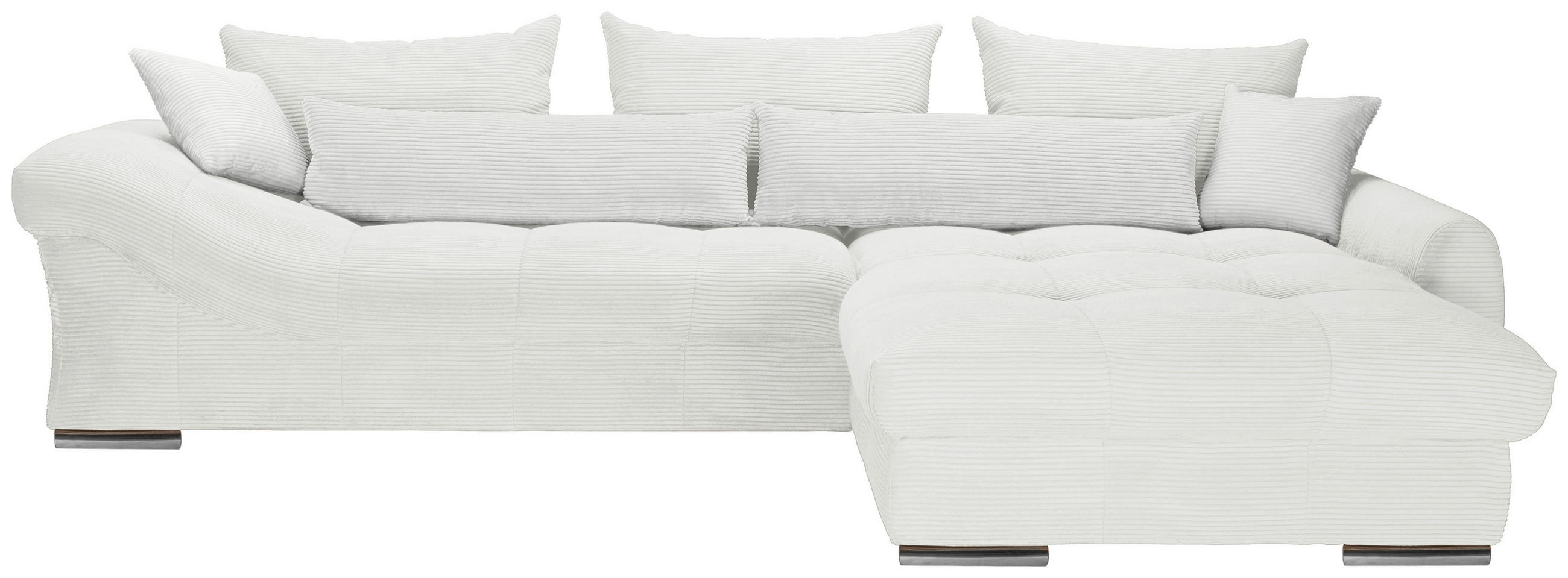 ECKSOFA Naturfarben Cord  - Chromfarben/Naturfarben, KONVENTIONELL, Textil/Metall (335/225cm) - Carryhome