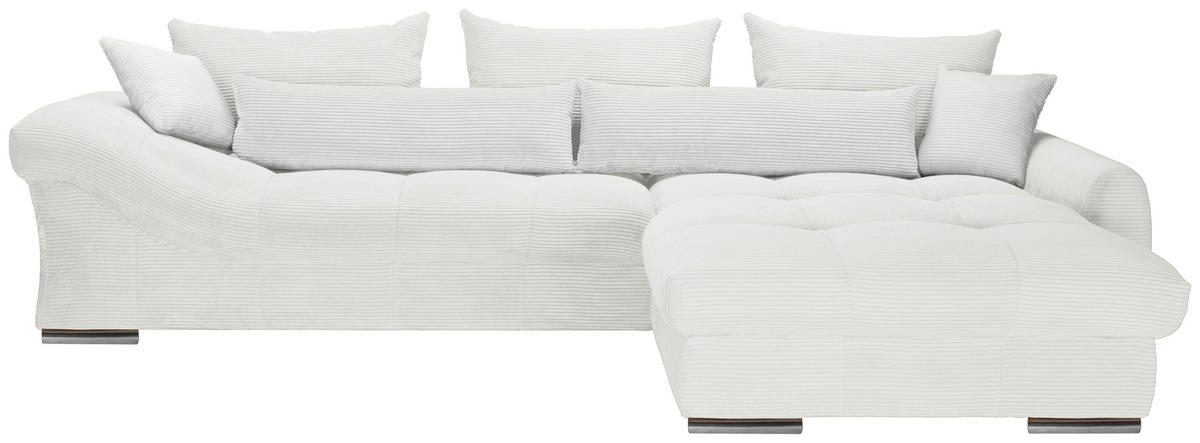 ECKSOFA Naturfarben Cord  - Chromfarben/Naturfarben, KONVENTIONELL, Textil/Metall (335/225cm) - Carryhome