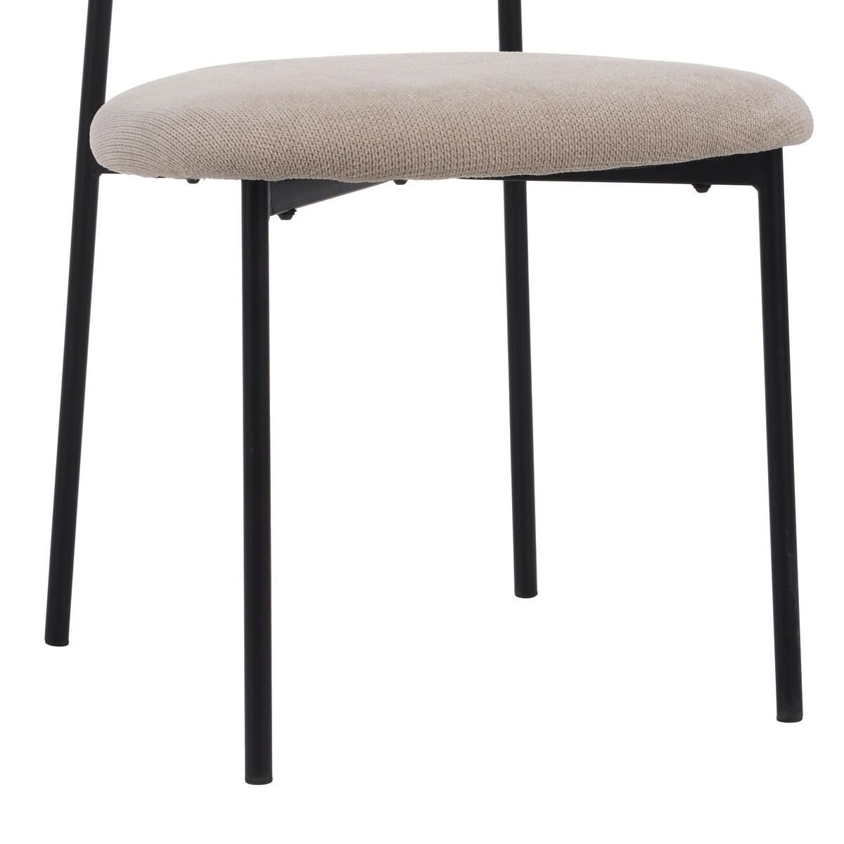 STUHL Mikrofaser Schwarz, Beige  - Beige/Schwarz, KONVENTIONELL, Textil/Metall (53/80/57cm) - MID.YOU