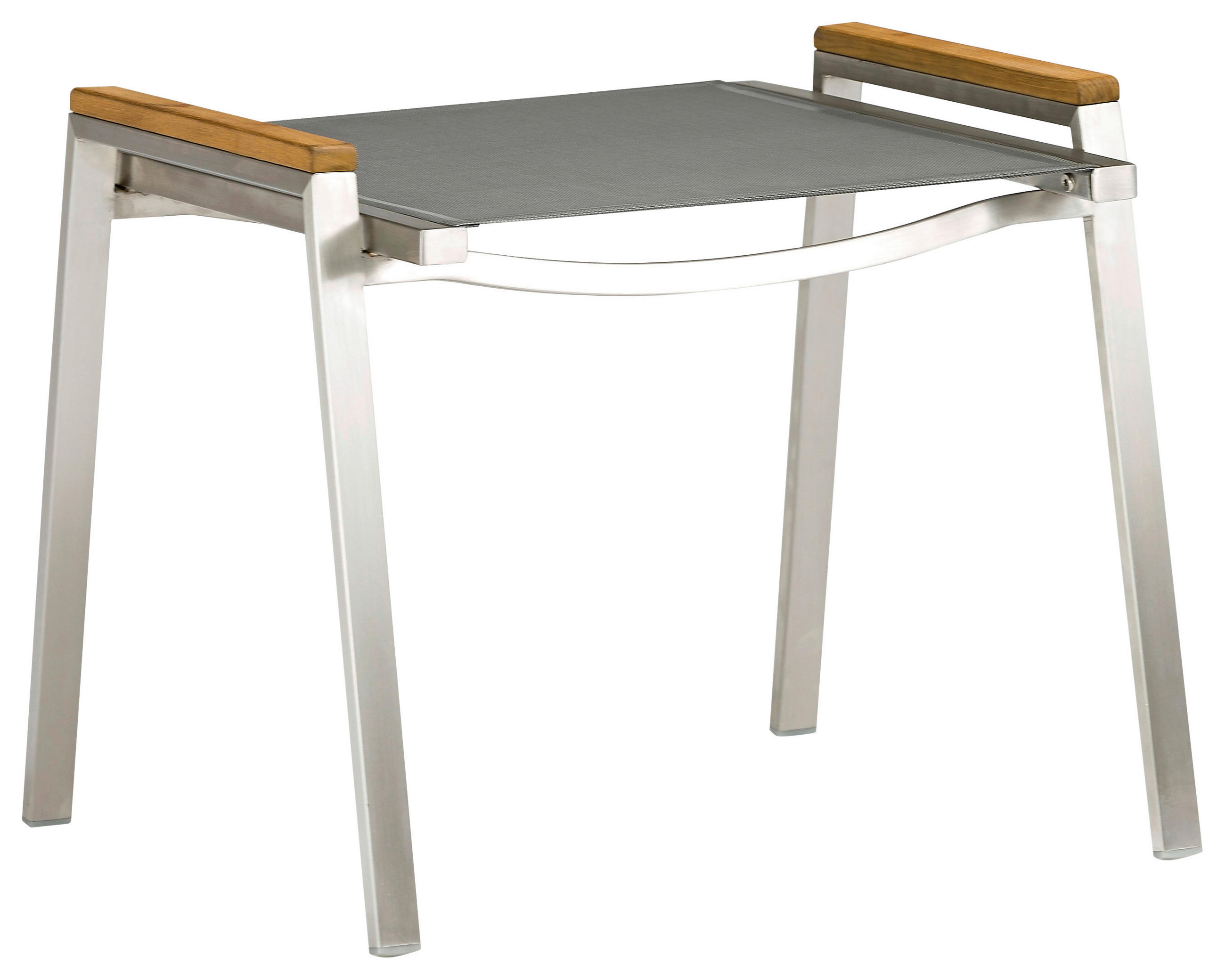 GARTENHOCKER  - Edelstahlfarben/Dunkelgrau, Design, Holz/Textil (49/47/54cm) - Zebra 