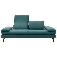 2-SITZER-SOFA Webstoff Petrol  - Petrol/Schwarz, Design, Textil/Metall (204 (264)/83 (110)/98cm) - LOOKS by W.Joop