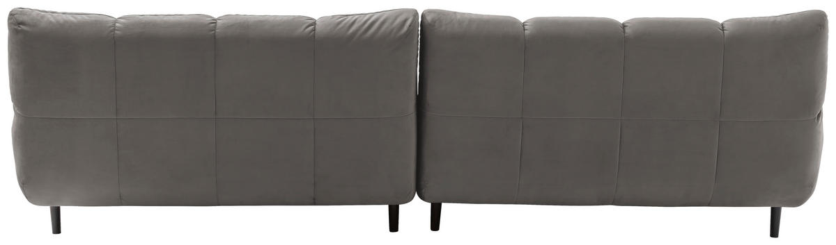 ECKSOFA Grau Velours  - Schwarz/Grau, Design, Holz/Textil (178/293cm) - Pure Home Lifestyle