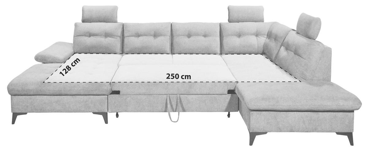 WOHNLANDSCHAFT Webstoff Beige  - Beige/Schwarz, Konventionell, Kunststoff/Textil (170/324/218cm) - MID.YOU