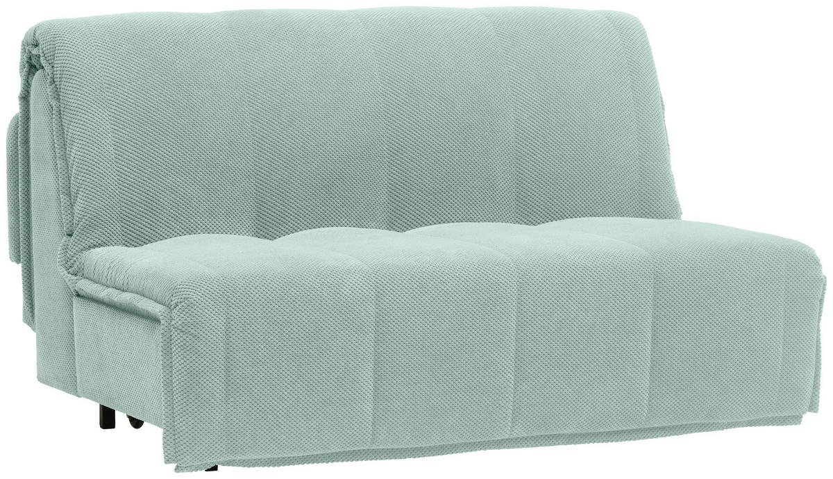 SCHLAFSOFA  mit Liegefunktion Velours Mintgrün  - Schwarz/Mintgrün, Design, Kunststoff/Textil (148/88/110cm) - Livetastic