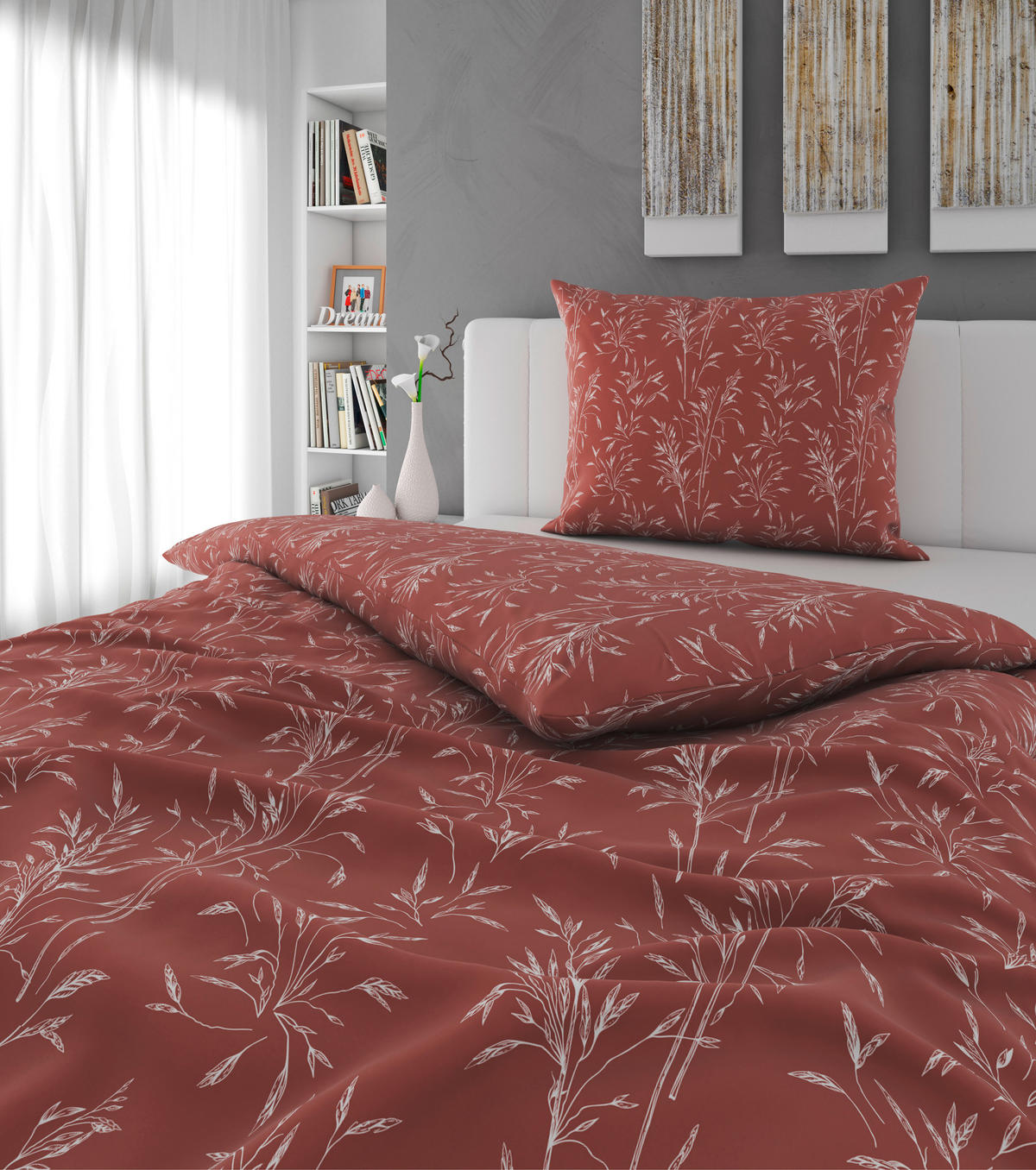 BETTWÄSCHE 2-teilig Satin 140/200 cm  - Rotorange, Basics, Textil (140/200cm) - Esposa
