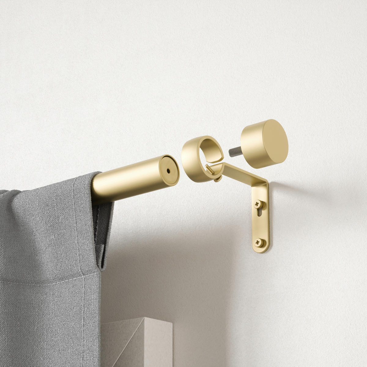 VORHANGSTANGENSET 305-457 cm  - Goldfarben, KONVENTIONELL, Kunststoff/Metall (305-457cm) - Umbra