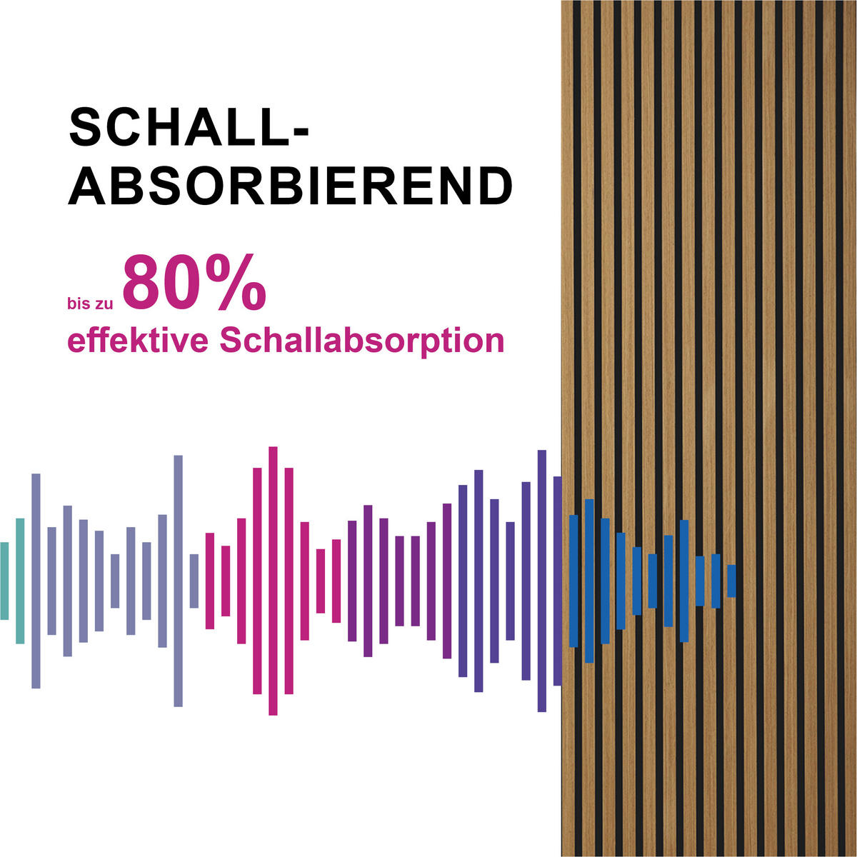 AKUSTIKPANEEL Echtholz  - Eichefarben, Basics, Holzwerkstoff/Kunststoff (244/56/1,8cm) - Novel