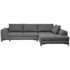 ECKSOFA inkl. Funktionen Grau Webstoff Rückenkissen, Bettkasten, Schlaffunktion, Rücken echt  - Wengefarben/Schwarz, Design, Holz/Textil (314/211cm) - Stylife