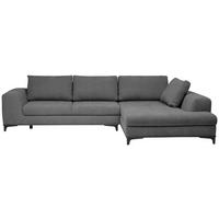 ECKSOFA inkl. Funktionen Grau Webstoff Rückenkissen, Bettkasten, Schlaffunktion, Rücken echt  - Wengefarben/Schwarz, Design, Holz/Textil (314/211cm) - Stylife