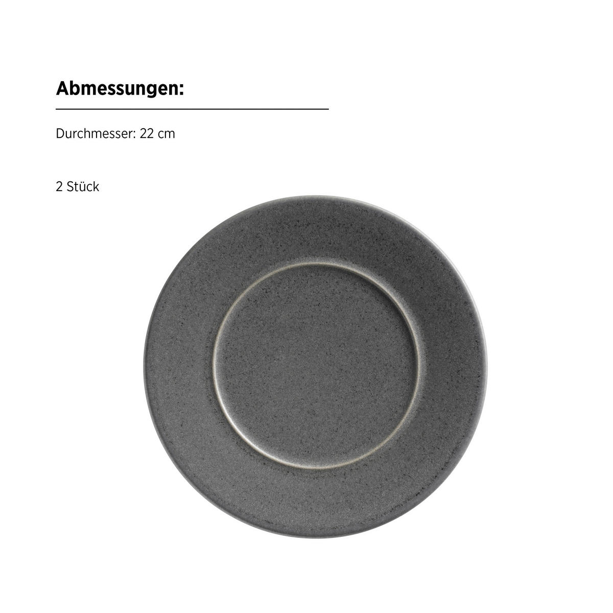 KOMBISERVICE Unico 8-teilig  - Anthrazit, Trend, Keramik - Mäser