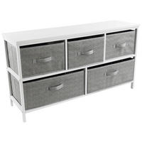 BYRÅ 101/55/30 cm  - vit/grå, Basics, trämaterial/trä (101/55/30cm) - Carryhome