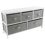 KOMMODE  in 101/55/30 cm  - Weiß/Grau, Basics, Karton/Holz (101/55/30cm) - Carryhome