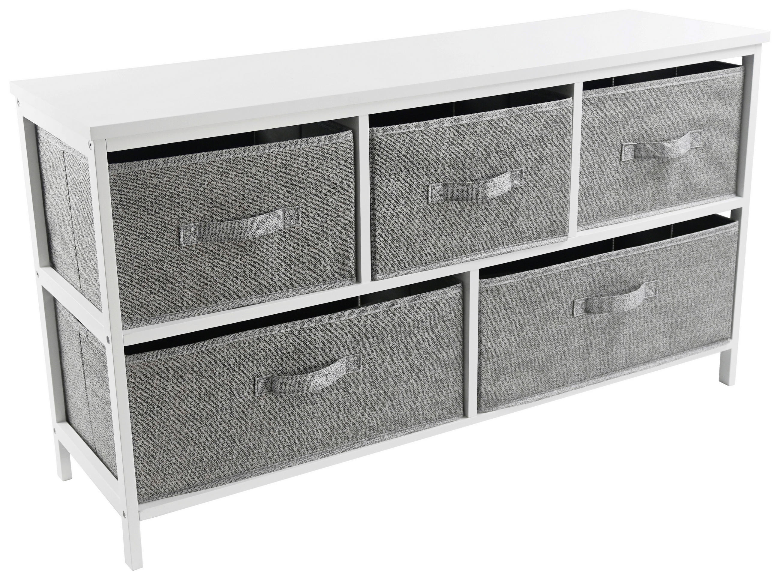 Carryhome KOMODA, borovice, šedá, bílá,