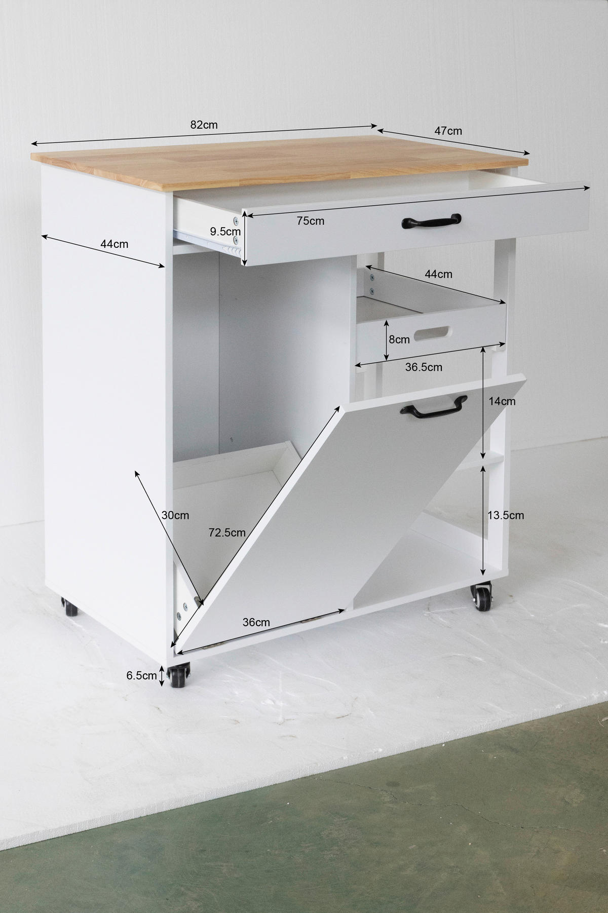 SERVIERWAGEN in Weiß  - Schwarz/Weiß, Basics, Holz/Holzwerkstoff (82/94/47cm) - MID.YOU