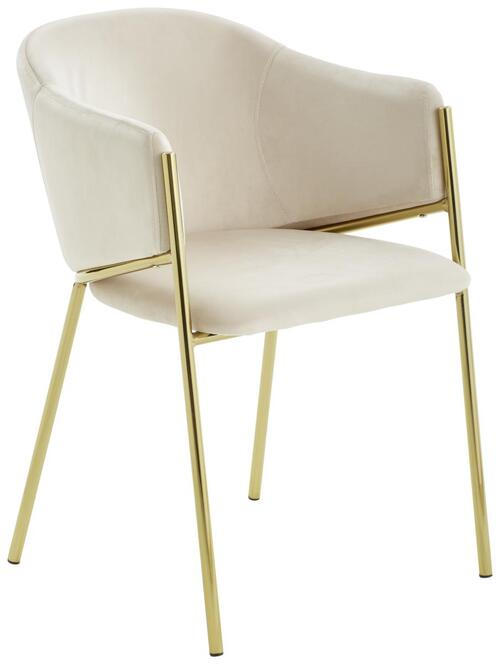 ARMLEHNSTUHL  in Eisen Samt  - Taupe/Goldfarben, Trend, Holz/Textil (53/77/60cm) - Livetastic