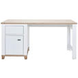 SCHREIBTISCH 160/65/80 cm  in Weiß, Eiche Artisan  - Graphitfarben/Weiß, KONVENTIONELL, Holzwerkstoff/Kunststoff (160/65/80cm) - Hom`in