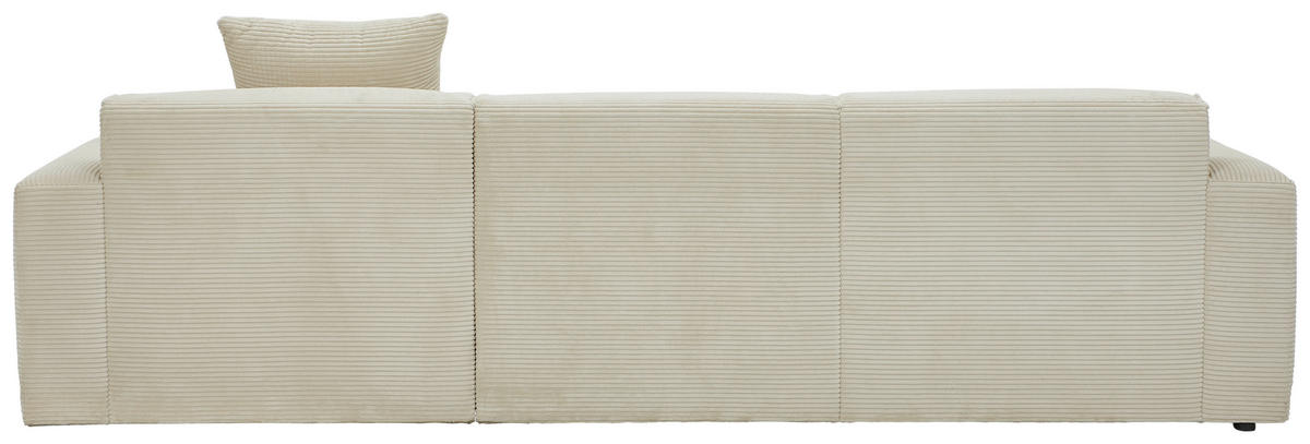 ECKSOFA in Cord Beige  - Beige/Schwarz, Design, Kunststoff/Textil (303/196cm) - Livetastic