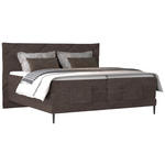 BOXSPRINGBETT 180/200 cm  in Graubraun  - Graubraun/Schwarz, KONVENTIONELL, Textil/Metall (180/200cm) - Esposa