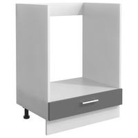 HERDUMBAUSCHRANK 60/82/46 cm  in Anthrazit, Weiß  - Anthrazit/Alufarben, Design, Holzwerkstoff/Metall (60/82/46cm) - MID.YOU