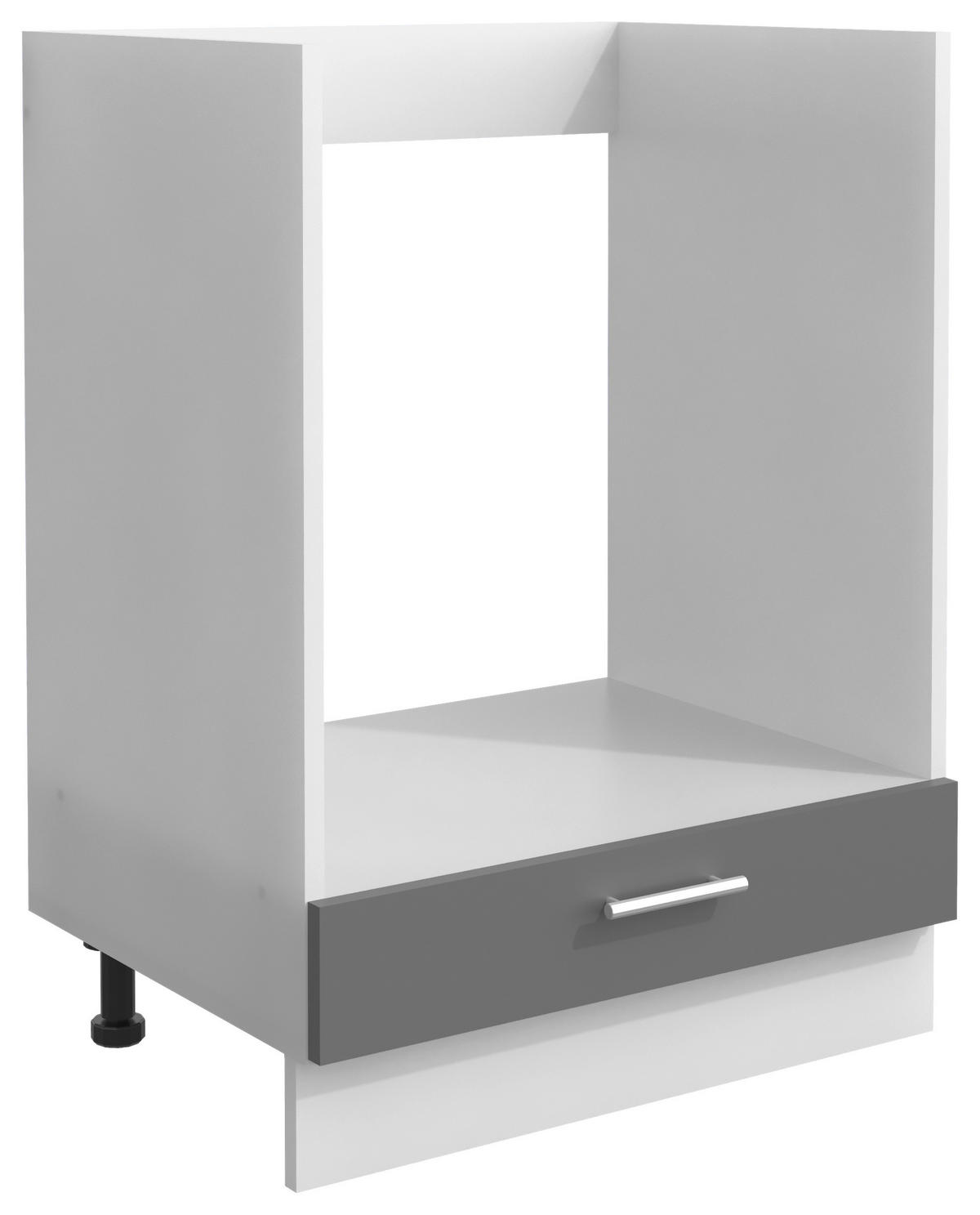 HERDUMBAUSCHRANK 60/82/46 cm  in Anthrazit, Weiß  - Anthrazit/Alufarben, Design, Holzwerkstoff/Metall (60/82/46cm) - MID.YOU