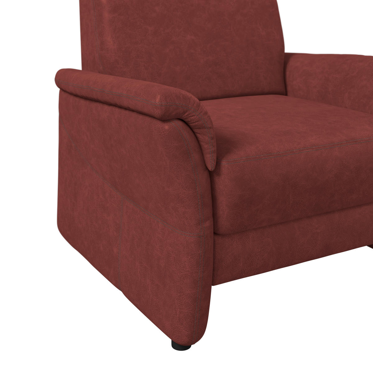 SESSEL Mikrofaser Rotbraun  - Rotbraun/Schwarz, Konventionell, Kunststoff/Textil (104/98/91cm) - Elegando
