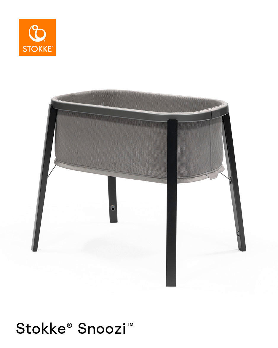 OBPOSTELJNA POSTELJICA Snoozi bukev 59,7/76/87,1 cm siva, črna  - siva/črna, Basics, kovina/tekstil (59,7/76/87,1cm) - Stokke