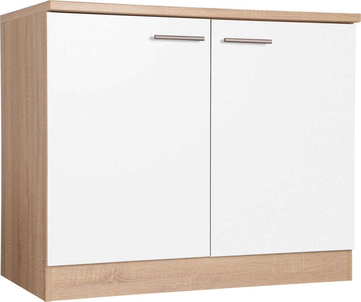 BÄNKSKÅP FÖR DISKHO 100/84,8/60 cm  i ekfärgad, vit  - vit/silver, Basics, metall/trämaterial (100/84,8/60cm) - Respekta