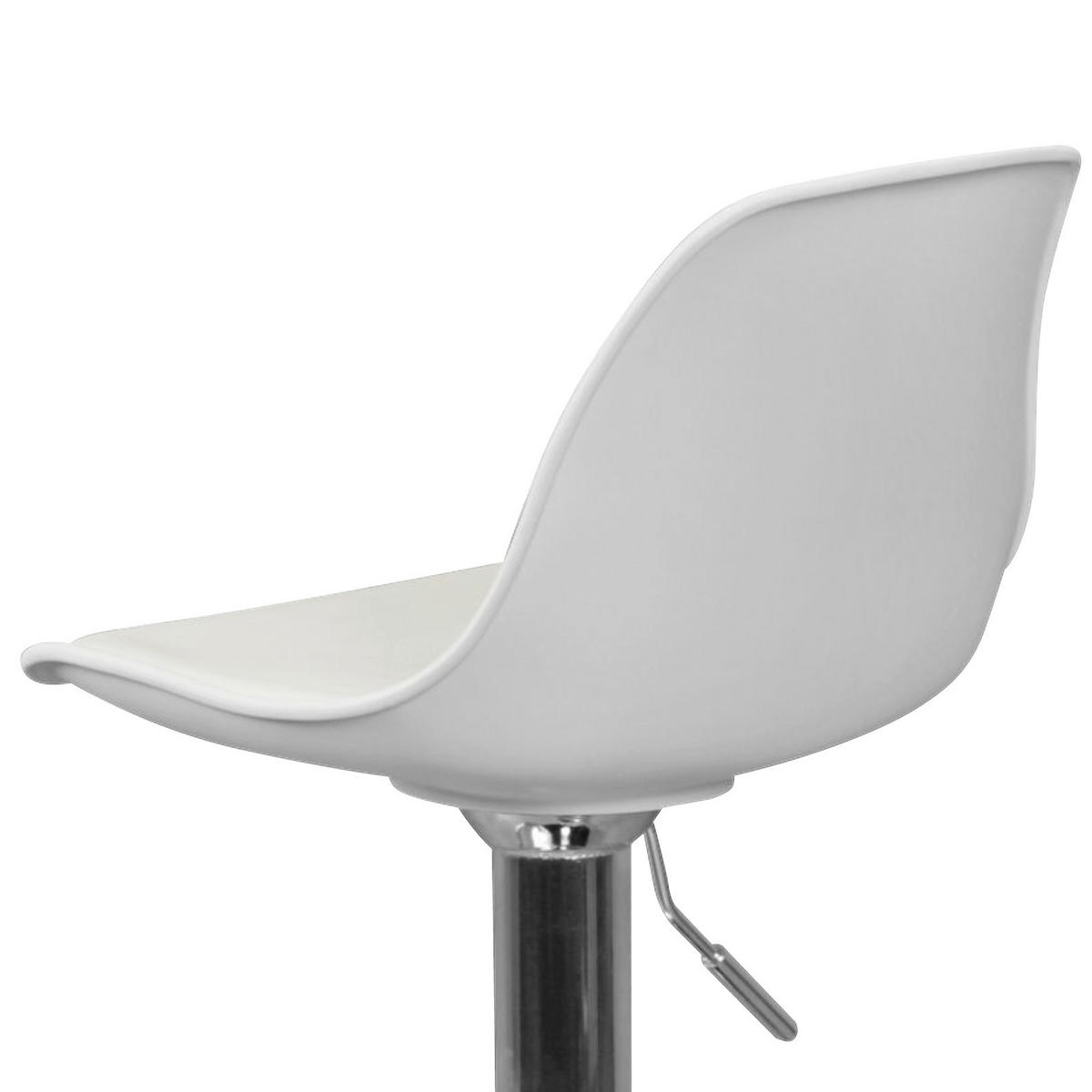 BARHOCKER in Kunststoff, Textil Weiss  - Chromfarben/Weiss, Modern, Kunststoff/Textil (40/104/40cm) - MID.YOU