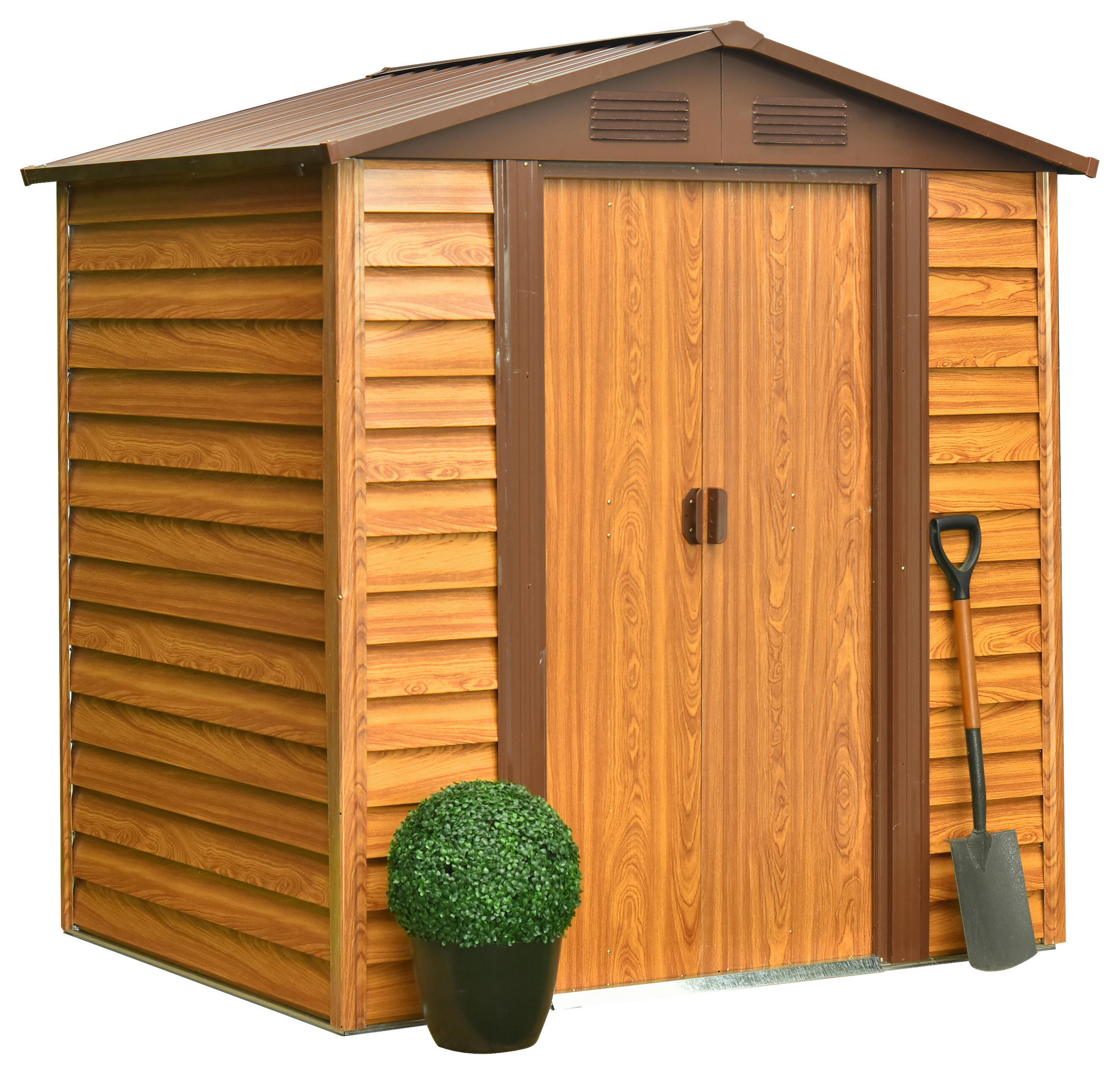 GERÄTEHAUS 193/203/152 cm  - Hellbraun, Basics, Metall (193/203/152cm)