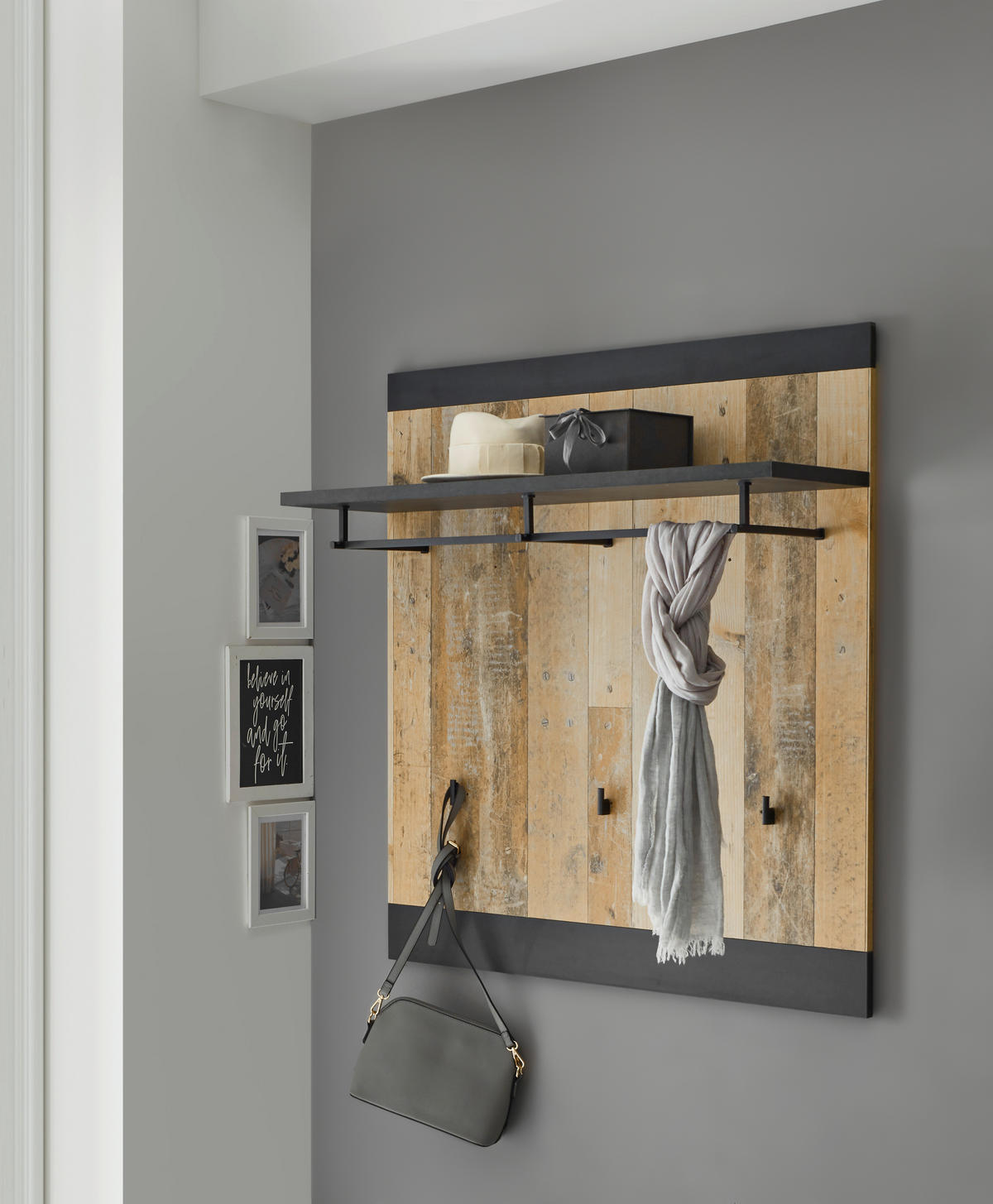   in 92/100/26 cm  - Anthrazit/Naturfarben, Design, Holzwerkstoff (92/100/26cm) - Modante