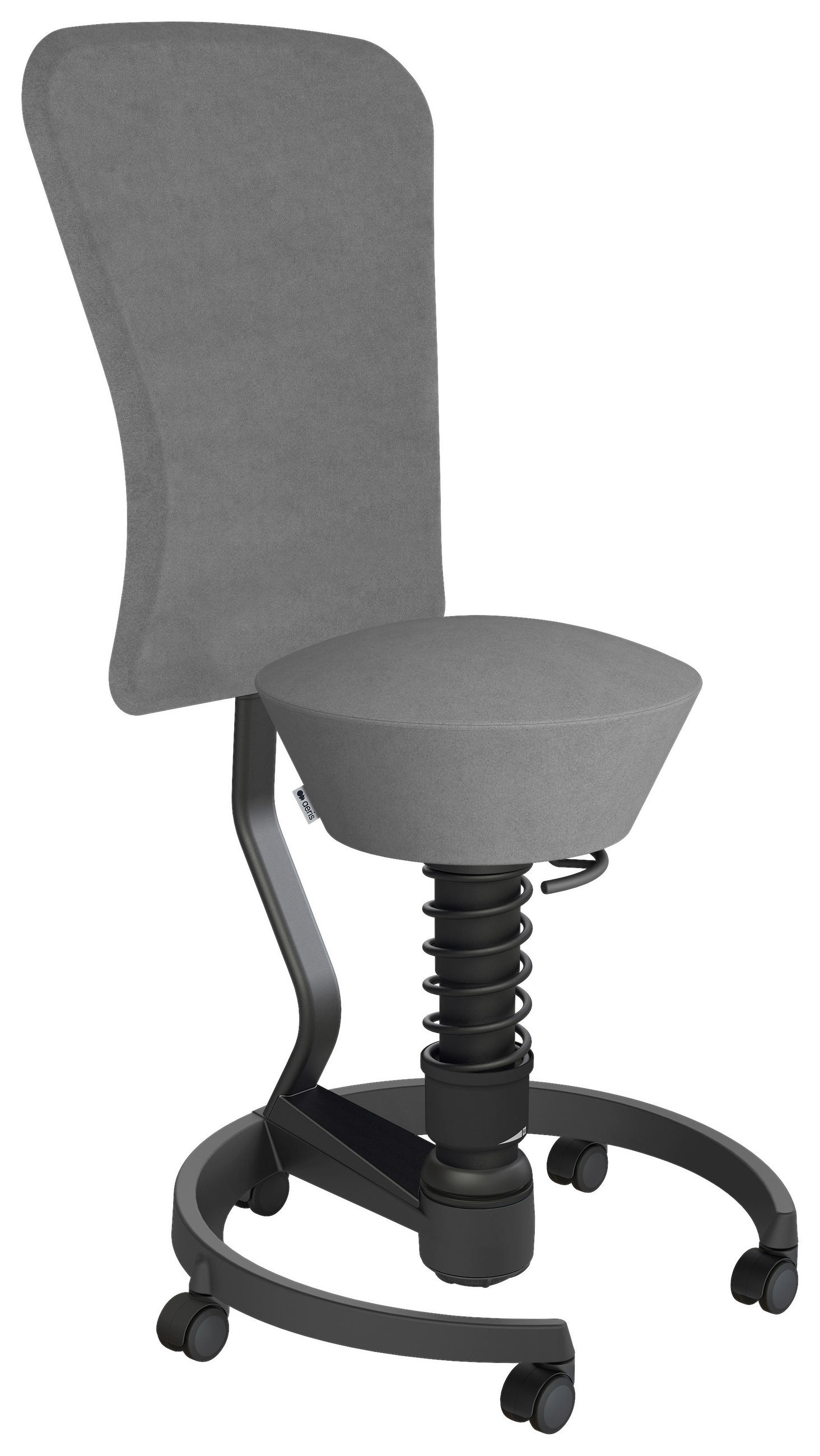 BÜROHOCKER Mikrofaser Grau, Schwarz  - Schwarz/Grau, Basics, Kunststoff/Textil (55/105,115/55cm) - Aeris