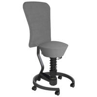 BÜROHOCKER Mikrofaser Grau, Schwarz  - Schwarz/Grau, Basics, Kunststoff/Textil (55/105,115/55cm) - Aeris
