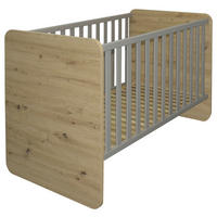 GITTERBETT Lilly  - Eiche Artisan/Grau, Basics, Holzwerkstoff (78/93/144cm)