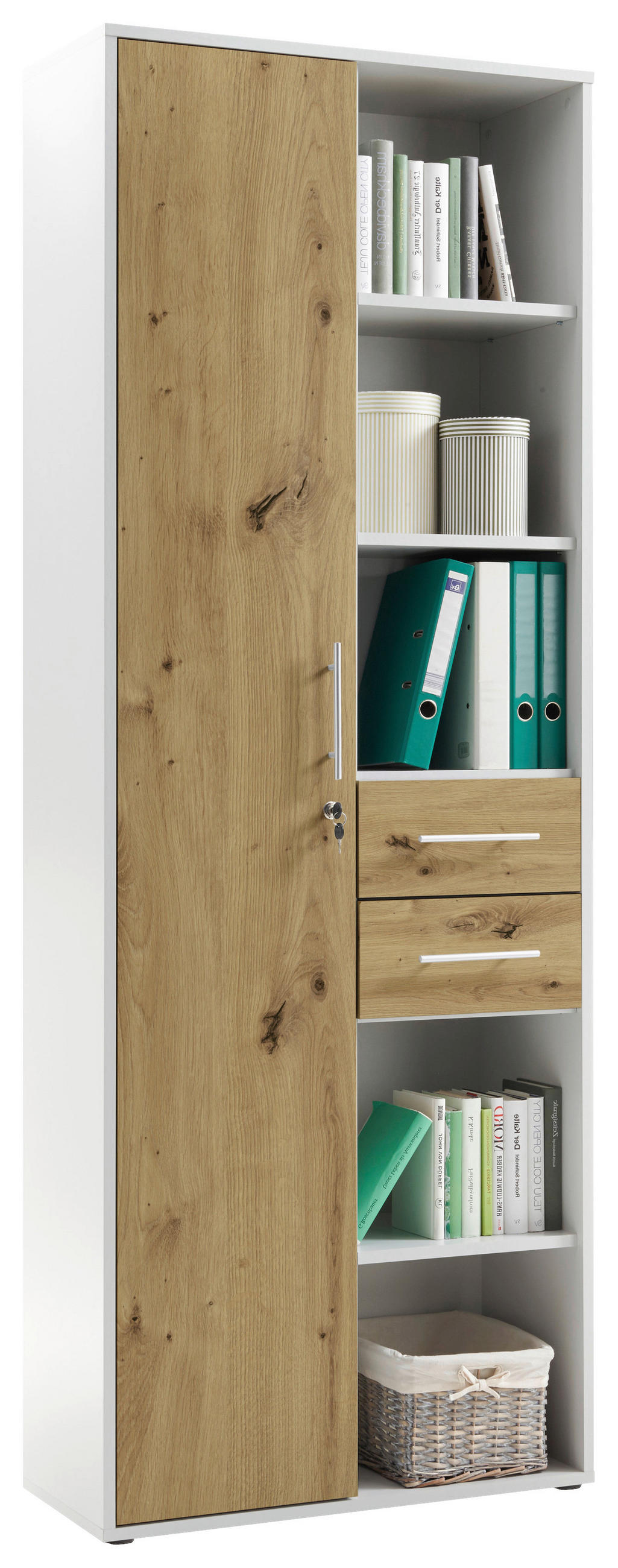 AKTENSCHRANK Eiche Artisan  - Eiche Artisan, MODERN, Holzwerkstoff (80/216/35cm) - Carryhome