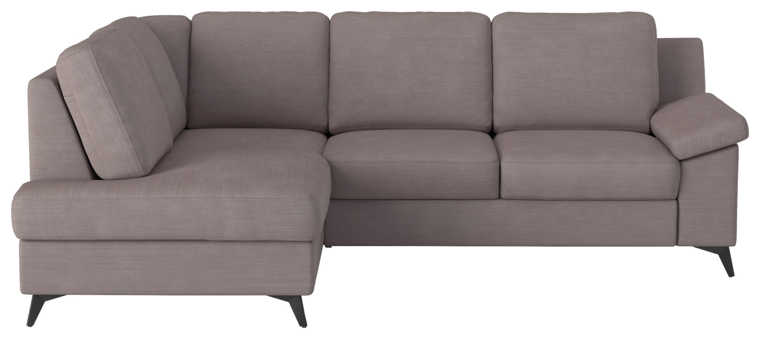 ECKSOFA in Flachgewebe Taupe  - Taupe/Schwarz, Konventionell, Textil/Metall (170/242cm) - Cotta
